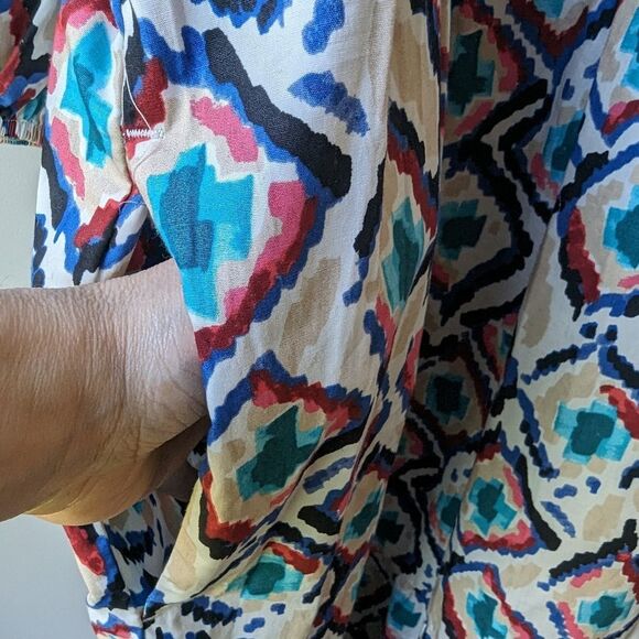 Anthropologie Bettina Tiered‎ Oversized Flowy Shirt Maxi Dress Maeve Sz M NWOT - Picture 11 of 12